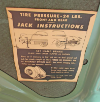 1957  57  CADILLAC JACK INSTRUCTION NOTICE 